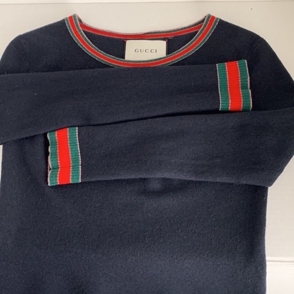 Gucci Web-Trimmed Crew Neck Pullover - Picture 2 of 6